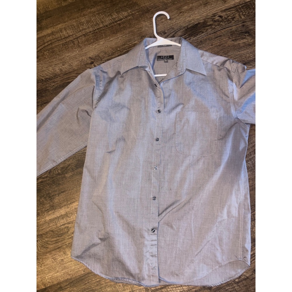Crazy Horse by Liz Claiborne Gray Dress Shirt Men 15 32/33 Long Sleeve Button Up